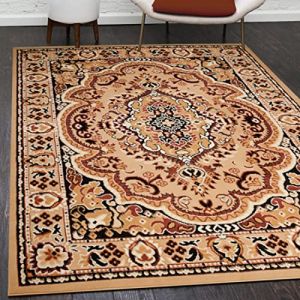 Mazovia Tapis Salon Modern Vintage Oriental Motif - Tapis Grande Taille de Chambre &agrave; Poils Ras - Moquette Tapis pour Le Salon et la Chambre &agrave; Coucher - Rug - Beige 150 x 300 cm (Mazovia, neuf)