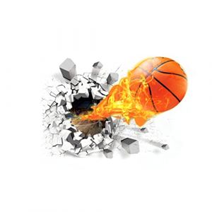 DOITOOL Stickers Muraux De Sport D&eacute;coration Murale De Basket-ball Papier Peint Mural De Basket-ball D&eacute;coration De Maison Stickers Muraux Chambre D'enfant Basketball Fond D'&eacute;cran 3d (Karin Yang, neuf)