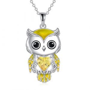 Collier Hibou Bijoux Cadeaux pour Femmes en Argent Sterling Pierre de Naissance Hibou Pendentif Collier Bijoux de Noël pour Les Filles (11-Novembre) (zhanglushop, neuf)