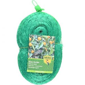 LINSOCLE Filet Anti Oiseaux 8m x 8m - Filet de Protection Ideal pour Jardin, Potager, Cerisiers, Fraisier, Arbres Fruitiers & L&eacute;gumes - Anti Pigeon Et Anti-Oiseaux (Xinkongsky, neuf)