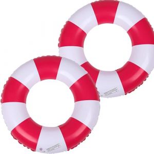 Stries Bouee Piscine Adulte, 2PCS Bou&eacute;e Piscine Anneau de Natation, Bou&eacute;e Gonflable R&eacute;tro Ray&eacute;e en PVC Bou&eacute;e Piscine, pour Les Vacances &agrave; la Plage et Les f&ecirc;tes de Piscine (DINGJIEZHONG, neuf)