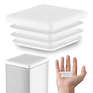 EMFA Bouchon Tube Carré 45x45 mm Blanc – Embout à Lamelles en Plastique – Capuchon 4,5x4,5 cm – Lot de 10 (EMFA GmbH, neuf)
