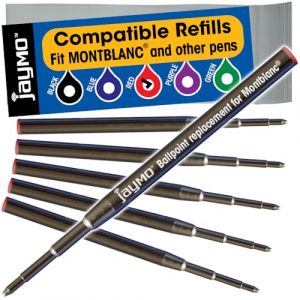 Jaymo Recharge pour stylo bille Montblanc 116215 - Longueur 98 mm - 6 rouges (Cottage Mills UK, neuf)