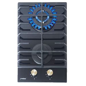 Ph&ouml;nix Domino-112GBT Plaque de cuisson &agrave; gaz encastrable en verre 2 feux propane/gaz naturel (A-M-Shop, neuf)