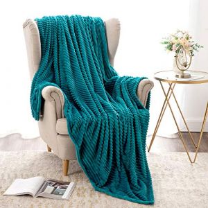 MIULEE Couverture Plaid Flanelle Velours Canapé Chambre Sofa Peut Ëtre Utilisé dans 4 Saisons 1 Pièce Douce Fourrure Polaire Douce et Chaude Voilage Bébé 125x150CM Vert d'eau (MIULEE HOME, neuf)
