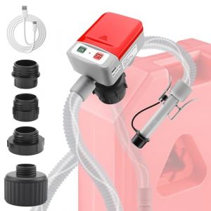 Pompe de Transfert de Carburant &Eacute;lectrique, Pompe de Transfert Electrique pour Gasoil Petrole Diesel Essence Huile Carburant Eau, 12L/MIN avec 4 Adaptateurs R&eacute;servoir (GELPARTS, neuf)