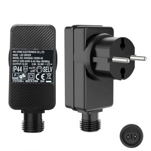 12V 2A 24W Outdoor Trafo Stecker, LED CZJUTAI IP44 Alimentation pour &eacute;clairage de No&euml;l avec, IP44 prise Wasserdicht - Prise europ&eacute;enne (Socle &agrave; vis - Constant allum&eacute; - DC12V24W) [J3S4] (CubePlugLtd, neuf)