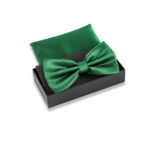 Massi Morino Nœud papillon vert émeraude avec pochette pour homme - Ensemble pour costume de mariage - Nœud réglable en vert (Goodcommerce GmbH, neuf)