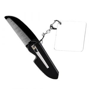 CALLARON Peigne Pliable Porte-Clés Peigne De Poche Pliable Épurateur Remplisseur De Nœuds Articles De Toilette Peigne Pliable Miroir Peigne À Barbe Pliable Trousse De Toilette De (Raindrops On Roof, neuf)