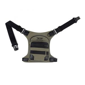 ARTONVEL - Sacoche de Jambe Moto Canvas Militaire Ultra R&eacute;sistante - Cuir de Vachette Pleine Fleur Vintage - Imperm&eacute;able & L&eacute;ger - Sacoche Ajustable - Ergonomique - Durable - Garantie 3 Ans (Khaki) (SAGEYO, neuf)