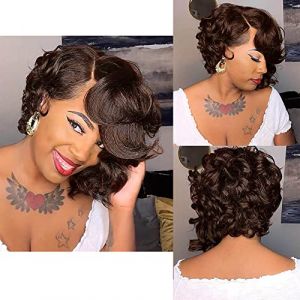 BeiSDWig Perruques afro boucl&eacute;es courtes pour femmes noires - Perruques de cheveux synth&eacute;tiques afro boucl&eacute;s pour femmes afro-am&eacute;ricaines (marron) (Beauty.Wig, neuf)