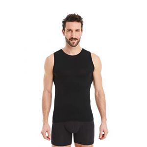 FINN Maillot de Corps Business pour Homme sans Manches avec Col Rond - sous-Maillot en Tissu Original Lenzing&reg; Modal - Le D&eacute;bardeur Parfait sous Une Chemise et Un Costume Noir L (FINN Design, neuf)