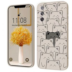 Coque Souple en Silicone Compatible avec Samsung Galaxy S20 FE - [Chat Motif] Housse de Protection Cr&eacute;ative Anti-Chute &Eacute;tui,Blanc (hdq EU, neuf)