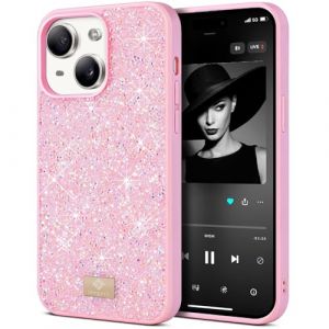 BEZ® Coque pour iPhone 13 Paillette, Coque Compatible avec iPhone 13 Glitter, Coque iPhone 13, Series de Etuis avec Bling & Co., Étui en Diamant Etincelant et à Cristal Bling, Flamant Rose (TheBlingZ., neuf)