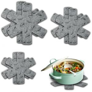 FePen Protege Poele Feutrine, 6 Pi&egrave;ces Protection Poele et Casserole, Protecteurs de Casseroles, Prot&egrave;ge-Po&ecirc;les, Protections de Casseroles Anti-Rayures, 3 Tailles (38/35/26 cm) (FEBEI, neuf)