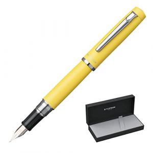 PLATINUM Procyon PNS-5000#68 Stylo-plume avec &eacute;tui cadeau et stylo-plume Taille M Moyen/Jaune citron (LIFE CREATIONS, neuf)