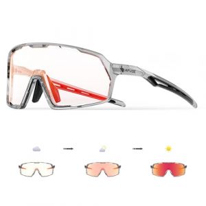 KAPVOE Lunette de Cyclisme Photochromique Homme Lunette V&eacute;lo Route TR90 Cadre Lunette VTT Femme Transparente Lunette Cycliste Protection UV400 Lunette de Soleil Sport Pour Running Course Conduite (kapvoe, neuf)