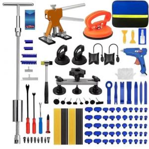HEYOUTH Kit Debosselage sans Peinture,Kit Debosselage,Kit D&eacute;bosselage Ventouse,120PCS Outil D&eacute;bosselage sans Peinture,Kit D&eacute;bosselage Carrosserie avec Pistolet &agrave; Colle Marteau pour Voiture,Moto (sihuiouzhou, neuf)