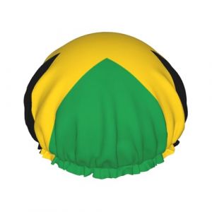 Bonnet de douche doux imprimé drapeau de la Jamaïque pour homme et femme Chapeau réutilisable léger et bonnet de bain pour cheveux (HKIjuxiaoxia, neuf)