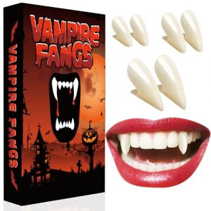 Fausse Dent de Vampire Adulte Enfant - Dentier Halloween Vampire Teeth Fangs Halloween Maquillage Costume Cosplay Accessoire Femme Homme Crocs de Vampire, Fausse Canine de Vampire Dent de Loup Garou (YULARA EU FLAGSHIP STORE, neuf)