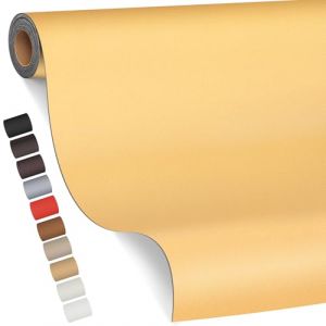 Patch de R&eacute;paration en Cuir, 80 x 200cm Reparation autocollant cuir, Patch Cuir Auto-adh&eacute;sif r&eacute;novation pour Canap&eacute;, Si&egrave;ge, Vestes, Artisanat（Beige jaune） (Leather repair-FR, neuf)