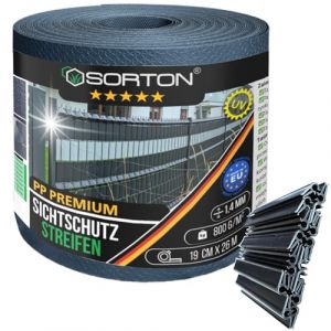 Sorton Brise-Vue en PVC Kit Lamelle Occultante Rouleau Bande Occultant Brise Vue Grillage Rigide Occultant Cache Cloture en Panneau Rigide pour Jardin 26M x19CM+10 Clips (Sorton, neuf)