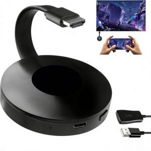 Adaptateur HDMI sans Fil 1080P WiFi 4K, Ccompatible avec Les appareils Android, iOS, MacOS et Windows, Chrome cast,Compatible Airplay, WiFi 2.4GHz,dongle hdmi sans Fil HD Adaptateur TV (DeHaiShiGangGang, neuf)