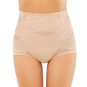 Guene Femme Ventre Plat Culotte Invisible Femme sans Couture Taille Haute Culotte Ventre Plat Culottes Sculptantes Femme Confortable Gaine Ventre Plat (L, Beige) (douhanmaoyi, neuf)