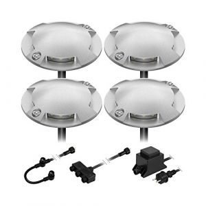 ledscom.de Lampadaire LED Bunda, 4 lampes, pour l'extérieur, passable, blanc chaud, lot de 4 (LEDs Com GmbH, neuf)