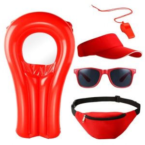Lifeguard Kit 5 in 1 pour Costume de Carnaval - Costume de Sauvetage - Bouée de Sauvetage - pour Homme et Femme (TK Gruppe GmbH, neuf)