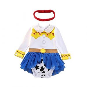 Lito Angels Deguisement Robe Jessie avec Bandeau pour Bebe Fille, Anniversaire Fete Carnaval Costume Barboteuse Body Ete, Taille 6-9 mois (&eacute;tiquette en tissu 70) (Lito Angels FR, neuf)