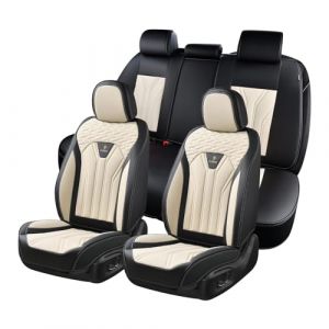 FLORICH Housses de siège en Cuir, Housses de siège complètes, Protections de siège Auto 5 sièges, Housses de siège Auto-Universel pour Convient à la Plupart des Voitures, SUV, camions (Coverado, neuf)