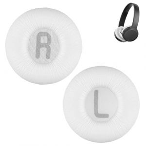 1 Paire Coussinet Casque pour JBL Tune600 T500BT T450 T450BT JR300BT T510BT T520BT JR310BT, avec Mousse &agrave; M&eacute;moire, Conception Ergonomique (Cuir prot&eacute;ique pliss&eacute; - Blanc) (Erioscar-EU, neuf)