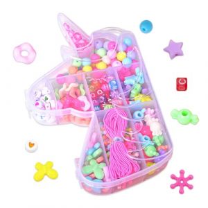 HMCEY 210 Pi&egrave;ces Perles pour Bracelet Enfant,Coffret Perle Creation Bijoux,Perles Color&eacute;es &agrave; Enfiler,Beads for Jewelry Making,Perle pour Colliers Couleur pour Fabrication de Bijoux - Licorne (EASYFLOW TRADE LTD, neuf)