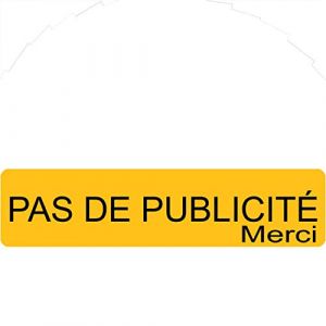 Plaque PAS DE PUBLICITÉ MERCI Adhésive PVC Pour Boîte Aux Lettres - Plaque Stop Pub - 8 cm x 2 cm - 21 Couleurs Disponibles (Jaune) (GRAVURE ET COMPAGNIE, neuf)
