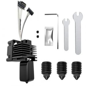HIKUDIY Kit complet Hotend pour imprimante 3D Bambu Lab P1P/P1S, entièrement pré-assemblé avec ventilateur, thermistance, chauffage céramique, buse 0,4/0,6/0,8 mm, chaussette en silicone, bloc (HIKUDIY, neuf)
