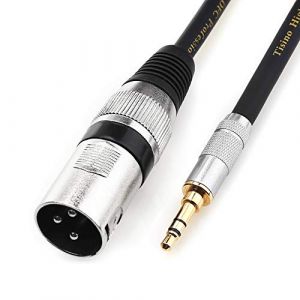Tisino C&acirc;ble 3,5 mm vers XLR - Prise Mini-Jack D&eacute;s&eacute;quilibr&eacute;e vers Adaptateur XLR M&acirc;le - Cordon de Microphone - 2m (TISINO-EU, neuf)