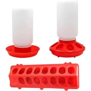 VandanCoop Abreuvoir et Mangeoire pour Poules Kit L et Mangeoire Poule Mangeoire Rouge pour Poulet Canard et Volaille（Rouge） (vandancoop, neuf)
