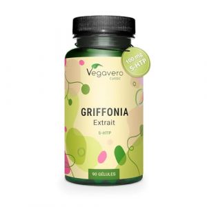 5-HTP GRIFFONIA | Dosage Élevé : 500 mg Extrait Griffonia | Anti Stress + Humeur | 20% de 5HTP | Vegan & Sans Additifs | 90 Gélules | Vegavero® (Vegavero, neuf)