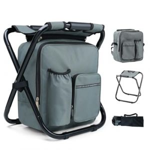 Outplea Chaises à dos détachables, sac à dos portable avec sac isotherme amovible de 15 L pour adultes, robuste de 158,8 kg, tabouret pliable léger pour voyage, pêche, camping, randonnée (Outplea, neuf)