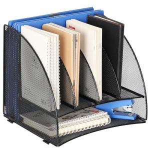 TQVAI 6 Compartiments Métal Corbeille a Courrier Organiseur de Bureau Porte Revue Bureau Trieur Documents A4 Rangement Papier Range Courrier, Noir (TQVAI Direct-EU, neuf)