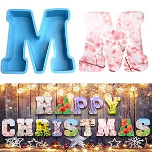 Moule en silicone 3D avec grandes lettres de l'alphabet pour résine ou pâtisserie en forme de lettre M 15,2 cm (Yanmucy, neuf)