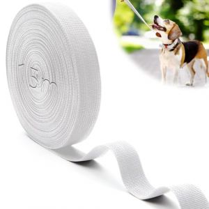 Mbsomnus 15M Sangle Couture Nylon Blanc Sangles Coton 20 mm Ruban de Sac à Dos Polyester Sangle Sac Bandouliere au Mètre pour DIY Tissu Ceinture Sacs à Main pour Chiens Bagages Cadeau Voyage (CZDZ, neuf)