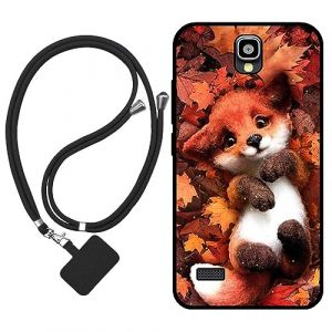 Sunrive Coque Compatible avec Huawei Y560/Huawei Y5,TPU Étui Housse Protecteur Souple Gel Mat Back Cover Mignon Motifs Antichoc Case(Le Renard Feuille d'érable)+1x Universelle Dragonne (sunrive, neuf)