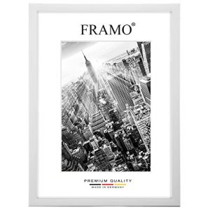 FRAMO Cadre photo en bois 76 x 100 cm sur mesure - Pin Blanc | Taille s&eacute;lectionnable | verre acrylique antireflet | Cadre pour Puzzle | Photos | affiche (Framecenter24_online, neuf)
