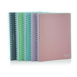 office box, Lot de 5 cahiers Flexi A5 (21 x 15 cm/quadrille) - Couverture et spirale en polypropyl&egrave;ne, 80 feuilles avec pr&eacute;-d&eacute;coupe + trous pour classement, assortiment de 5 couleurs (5 couleurs - 5 (MISTER PAPER PAPELERIA, S.L., neuf)