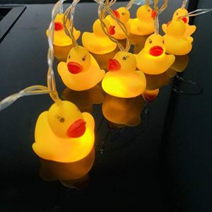 Riaxuebiy 5.4FT Enfants Chambre Animaux Canard Guirlande Lumineuse pour Vacances Mur Fenêtre Arbre Fête Cour Jardin Salon Dortoir Décoratif Squeeze son Grinçant (10LED, Jaune) (Riaxuebiy, neuf)