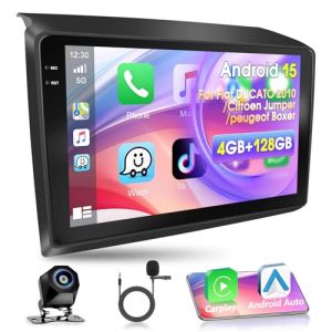 Autoradio Motorsi 4+128G pour Fiat DUCATO 2010 Citroën Jumper Peugeot Boxer, Android 15 Double DIN écran Tactile 9 Pouces iOS Carplay Android Auto Radio,Bluetooth 5.0,EQ,GPS,WiFi,OBD2,Dab,2USB,Caméra (podofo Shop, neuf)