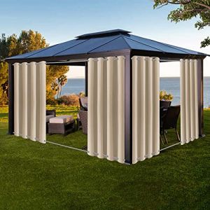 Rideaux Imperm&eacute;able d'ext&eacute;rieur Rideau Occultant Isolant Thermiques 180x240(BxH) cm avec Oeillets en Haut et en Bas pour Pergola pour Ext&eacute;rieur/Int&eacute;rieur Rideaux de terrasse(1 Panneaux) (XUIAQZW FR, neuf)