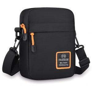 LEXICANMHS Sac bandouli&egrave;re pour enfants, imperm&eacute;able, bandouli&egrave;re r&eacute;glable, sacoche de hanche pour t&eacute;l&eacute;phone portable, pour gar&ccedil;ons et filles, dimensions : 20 x 15 x 5 cm (Noir) (LEXICANMHS, neuf)